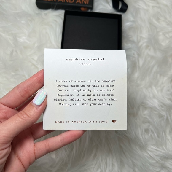 ALEX &  ANI Swarovski Sapphire Teardrop Crystal on Silver Bangle & gift box - Picture 2 of 6